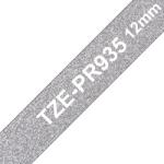 Brother TZE-PR935, Banda Etichete Laminata, Alb Pe Argintiu Sclipitor, 12MM (TZEPR935_OEM)