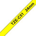Brother TZE-C51, Banda Etichete Laminata Fluorescenta, Negru Pe Galben, 24MM (TZEC51_OEM)
