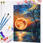 EdiBazzar Vászonkép Festmény Kerettel 40x50 cm Számfestés Kereten Diy (Malowanie po numerach 40x50 księżyc jezioro)