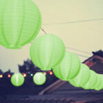 Family LED-es lampion - 1 LED - zöld - 2 x AAA (11399GR)