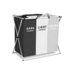 Bewello 3 Rekeszes Szennyestartó - Összecsukható - Fém váz - 96 Liter (BW2034C)