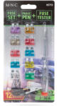 MNC Biztosíték készlet + fázisceruza + teszter - késes - 10 db - 6 - 24V, 3 - 30A (05713)