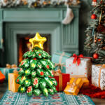 Family Collection 3D Karácsonyi lufi - 360° - alumínium fólia - fenyőfa - 38 x 34 cm (58968) - muszakiwebbolt