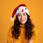 Family Collection Karácsonyi mikulás sapka - Hóember mintával - 30 x 45 cm (58962) - muszakiwebbolt