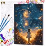 EdiBazzar Festővászon szett kerettel 40x50 cm Vázra Festés Számok szerint (Malowanie Po Numerach 40x50 dziewczynka noc) - allegro - 2 555 Ft