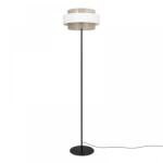 Kaja Lighting Lampadar Cezar, 1xE27, H164cm, metal negru, textil bej, alb (K-5275)