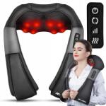 MalTec HealthPro Shiatsu 3D Nyak és váll masszírozógép, fűtő funkcióval, 2 féle adapterrel, fekete, 110997 (110997)