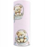 EGA Flanel pelenka nyomtatás 70/80 macik kosárban rózsaszín háttér 0282 (0282)