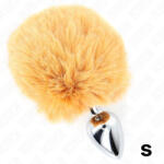 KINK - Rozsdamentes plug bézs műszőr nyúlszőr farral (ESD-240889A11X)