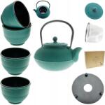 MPLCo Öntöttvas Vízforraló 1, 5L Teáskanna 4x Csésze Alátét Teaszűrő (72104)