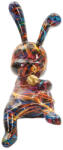 Mauro Ferretti Ülőnyúl figura pszichedelikus többszínű-B- 21, 5X10X22 cm