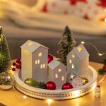  Fém Fehér Dekorációs Házikók 3 Db-os Gyertyatartó Szett Light House (B0DC44JZ6H)