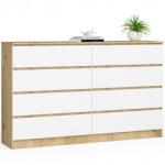 AKORD Komód K160 8DB Clp Tölgy Artisan Fehér Akd (OP0LK-160ARTBIA)