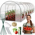 Plonos Nagy Kerti Fólia Alagút Üvegház 3 X 6 Méter (18 m2) Fehér Plonos (4977-B)