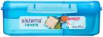 Holmes Products (Europe) Limited Кутия за бенто за обяд Sistema Divided Lunch с контейнер за кисело мляко и 2 тави 1.65 л, синя