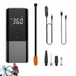  Elektromos Pumpa 3 Gázfúvókával Kerékpár Görgős Digitális LCD (250401GW03)