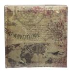 P&O Könyvkötésű bedugós fényképalbum - 200 db 10x15 cm képhez - térképes (BBM46200-A409TERKEP-ADVENTURE)