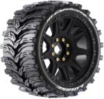 LOUISE RC Гуми за Traxxas Maxx Louise RC MFT MT-CYCLONE speed 1-8 Monster Truck Tire Set Mounted Soft Black Wheels Removable 1-8 MT HEX 17mm 0" & 1/2" OFFSET LOUT3356SB (LOUT3356SB)
