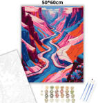  Szilaj folyókanyar - számfestő készlet - 50×60 cm (Keretre feszítve)