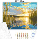  Aranyló nádas - számfestő készlet - 80×100 cm (Keretre feszítve)