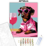  Vagány szemüveges tacskó - számfestő készlet