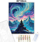  Örvénylő sarki fény - számfestő készlet - 80×100 cm (Keret nélkül)