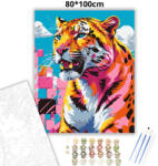  Vibráló párduc tekintet - számfestő készlet - 80×100 cm (Keret nélkül)