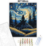  Elmélyült csillagörvényes égbolt - számfestő készlet - 80×100 cm (Keret nélkül)