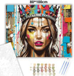  Merész ékköves korona - számfestő készlet - 80×100 cm (Keretre feszítve)