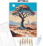  Tűző nap a sivatagban - számfestő készlet - 80×100 cm (Keretre feszítve)