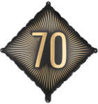  Fekete-arany fólia lufi 70-es szám, 46x46 cm - Dekoráció születésnapra (FB362-70)