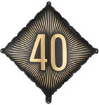  Fekete Arany Feliratos Fólia Lufi 40-es Szám, 46x46 cm (FB362-40)