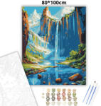  Kristálytiszta vízesés - számfestő készlet - 80×100 cm (Keretre feszítve)