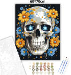  Csillagszemű koponya - számfestő készlet - 60×70 cm (Keret nélkül)