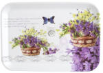  Tálca, műanyag, szögletes, levendula mintás, 34x23cm (KHKE139) - onlinepapirbolt