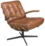 AC Atelier Fotoliu pivotant design LUX Dark Brown Leather (AC 5154)