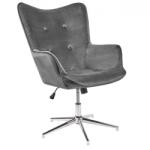 IV Interior Concept Fotoliu pivotant, design extravagant Lounger, catifea gri A-39511 VC (A-39511 VC)