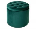 IV Interior Concept Taburete cu spatiu de depozitare Modern Barock 50cm, verde inchis (A-40737 VC)