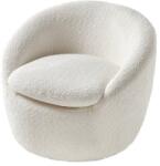 IV Interior Concept Fotoliu pivotant modern BABYLON, boucle alb (A-43531 VC)