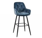 IV Interior Concept Set 2 scaune de bar Milano catifea albastru petrol (A-41961 VC)