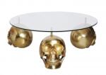 IV Interior Concept Masuta de cafea design unicat Skull 90cm gold (A-43496 VC) Masa de cafea
