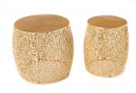 IV Interior Concept Set de 2 masute cu aspect deosebit Leaf auriu (A-43224 VC) Masa de cafea