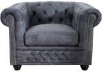 IV Interior Concept Fotoliu clasic stil englezesc Chesterfield gri antic A-37389 VC (A-37389 VC)