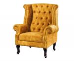 IV Interior Concept Fotoliu stil englezesc Chesterfield, catifea galben mustar (A-41444 VC)