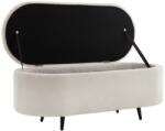 IV Interior Concept Bancheta alba cu spatiu de depozitare, Tesatura Boucle, VOQUE 110cm (A-45255 VC)