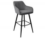 IV Interior Concept Set 2 scaune de bar Turin catifea gri argintiu (A-40435 VC)