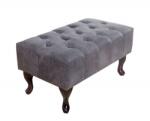 IV Interior Concept Taburet/ Suport picioare clasic stil englezesc Chesterfield gri antic (A-37474 VC)