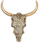 IV Interior Concept Decoratiune murala cap de taur auriu cu coarne EXOTIC BULL 60cm (A-45661 VC)
