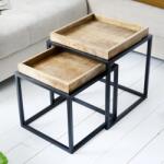 IV Interior Concept Set de 2 masute design industrial Serviteur (A-42575 VC) Masa de cafea