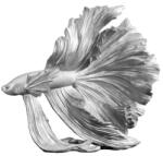IV Interior Concept Statueta decorativa extravaganta Fisch Crowntail 35cm, argintiu (A-43175 VC)